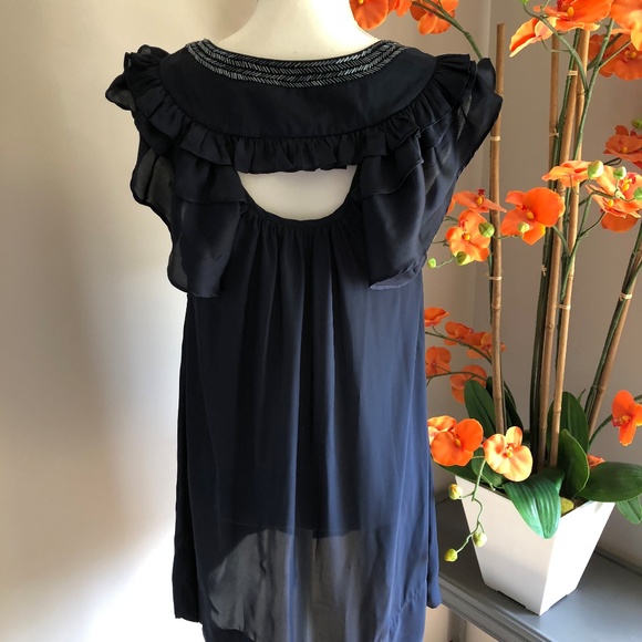 Navy Blue Ruffled Top - Picture 5 of 5